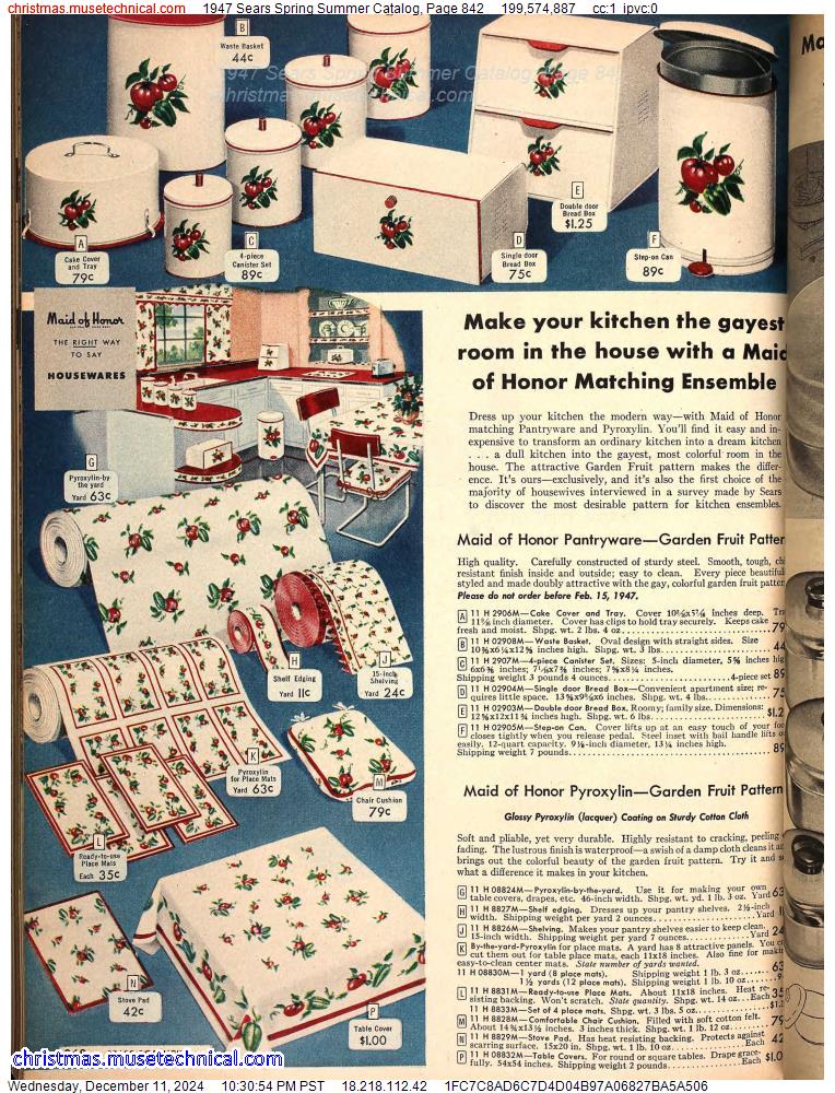 1947 Sears Spring Summer Catalog, Page 842