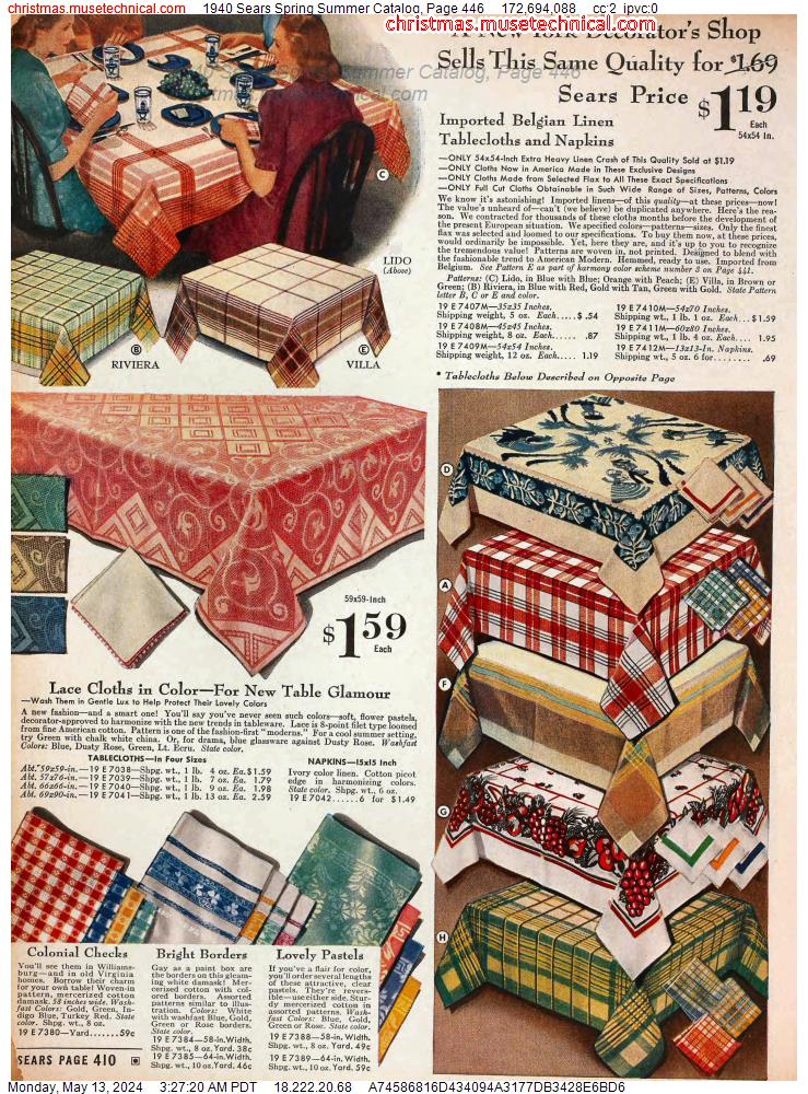 1940 Sears Spring Summer Catalog, Page 446