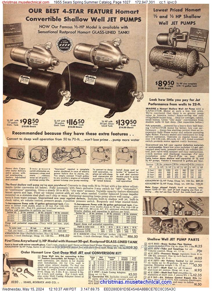 1955 Sears Spring Summer Catalog, Page 1027