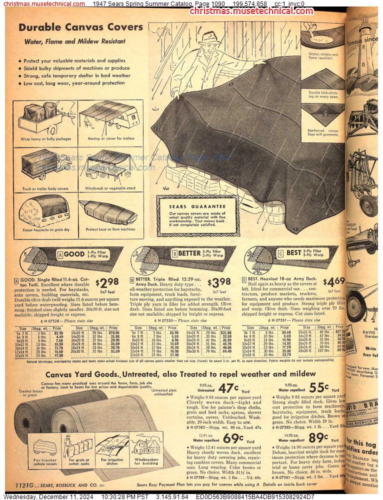 1947 Sears Spring Summer Catalog, Page 1090