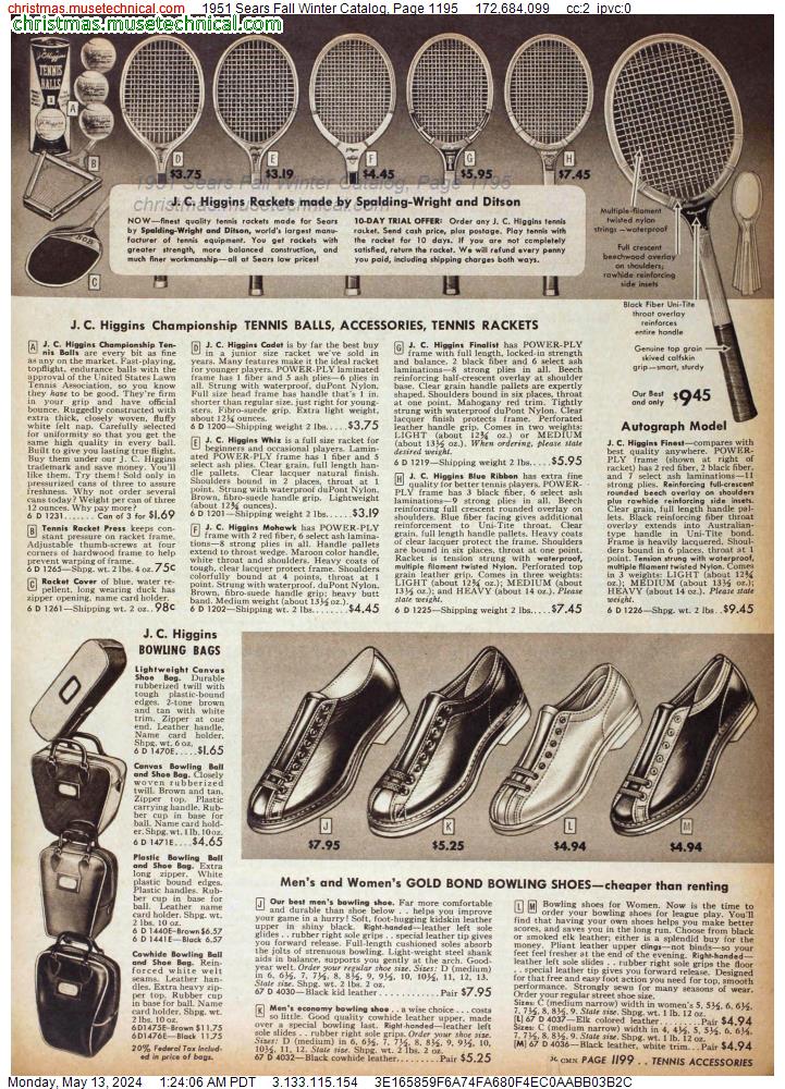 1951 Sears Fall Winter Catalog, Page 1195