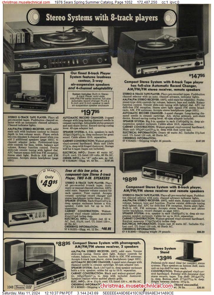 1976 Sears Spring Summer Catalog, Page 1052