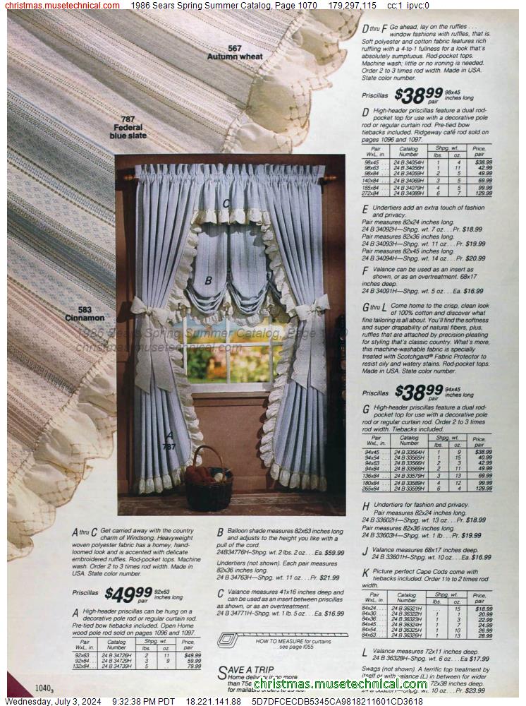 1986 Sears Spring Summer Catalog, Page 1070