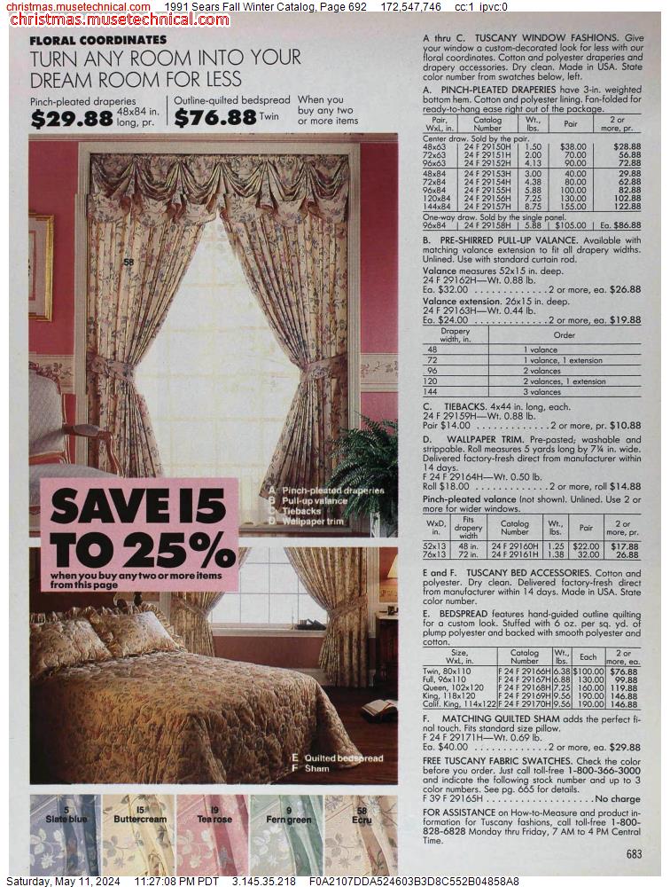 1991 Sears Fall Winter Catalog, Page 692