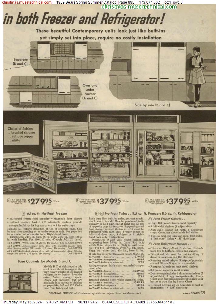 1959 Sears Spring Summer Catalog, Page 895