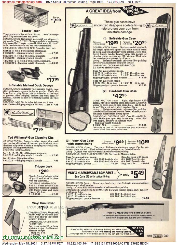 1976 Sears Fall Winter Catalog, Page 1091