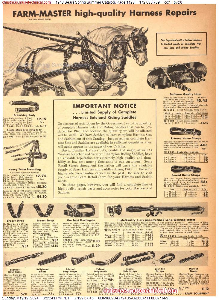 1943 Sears Spring Summer Catalog, Page 1128