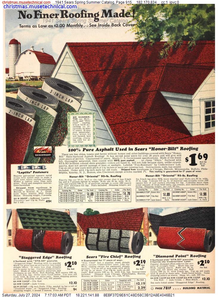 1941 Sears Spring Summer Catalog, Page 915