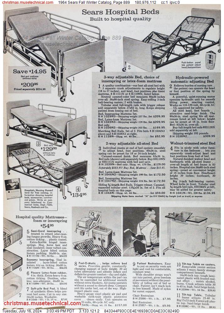 1964 Sears Fall Winter Catalog, Page 889
