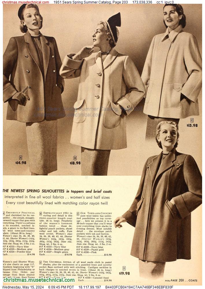 1951 Sears Spring Summer Catalog, Page 203