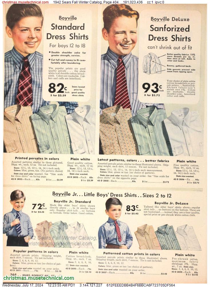 1942 Sears Fall Winter Catalog, Page 404
