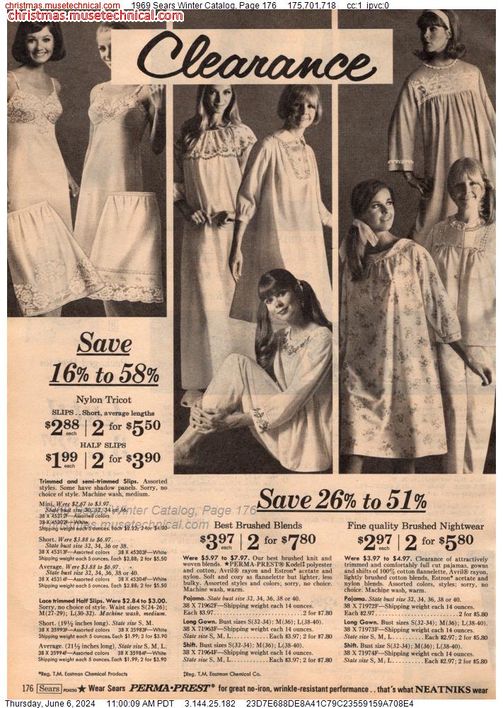 1969 Sears Winter Catalog, Page 176