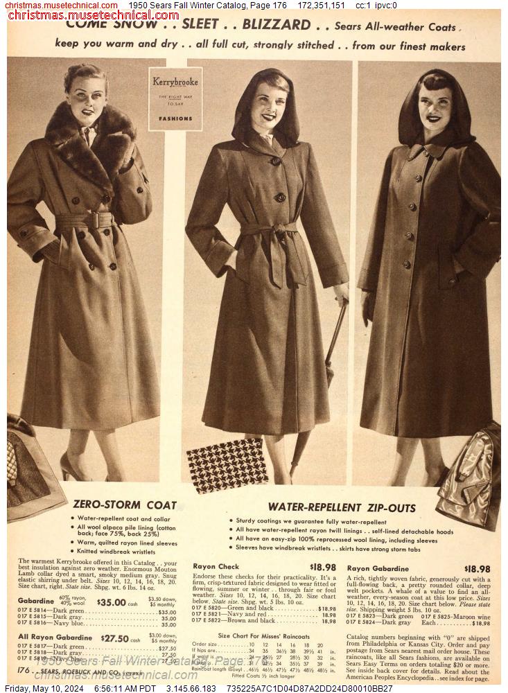 1950 Sears Fall Winter Catalog, Page 176