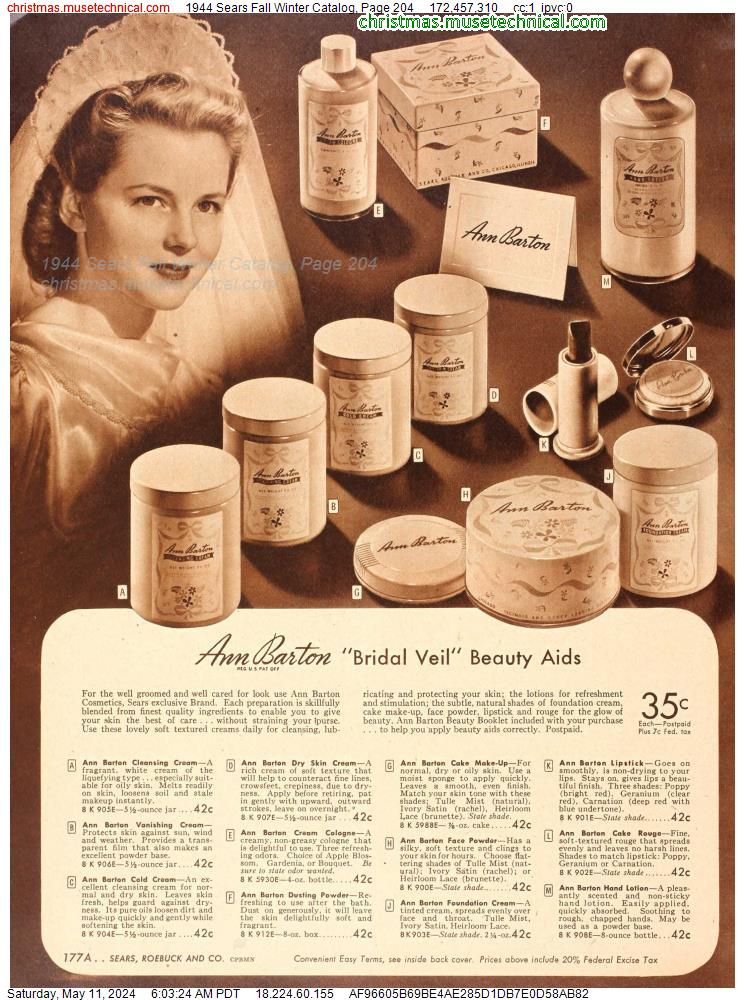 1944 Sears Fall Winter Catalog, Page 204