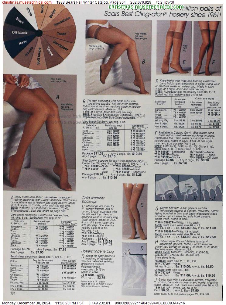 1988 Sears Fall Winter Catalog, Page 304