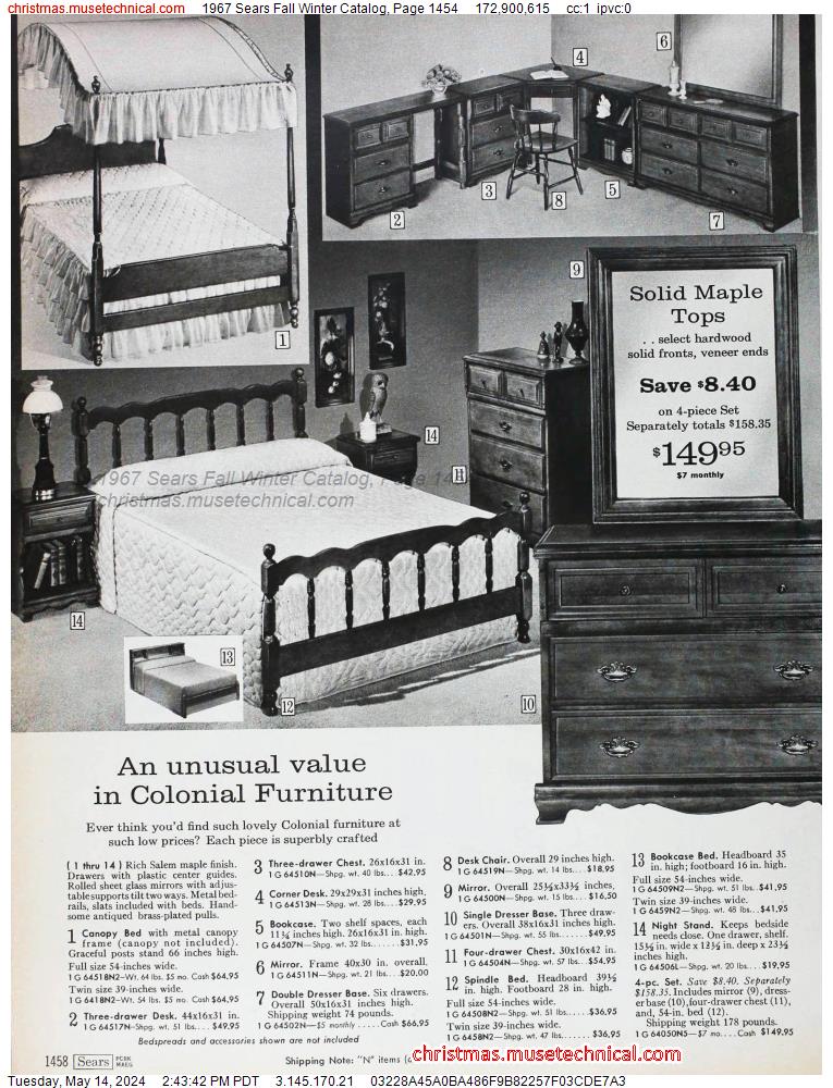 1967 Sears Fall Winter Catalog, Page 1454