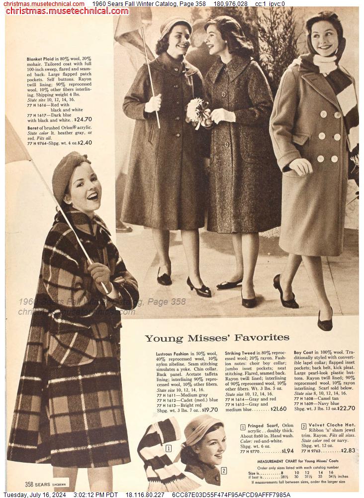 1960 Sears Fall Winter Catalog, Page 358