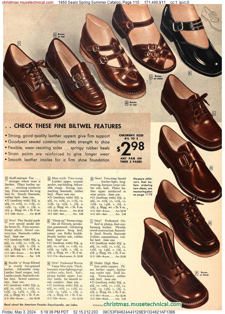 1950 Sears Spring Summer Catalog, Page 115