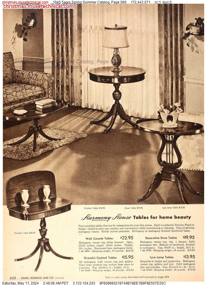 1945 Sears Spring Summer Catalog, Page 569