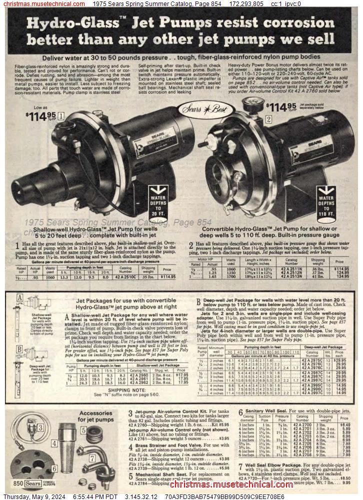 1975 Sears Spring Summer Catalog, Page 854