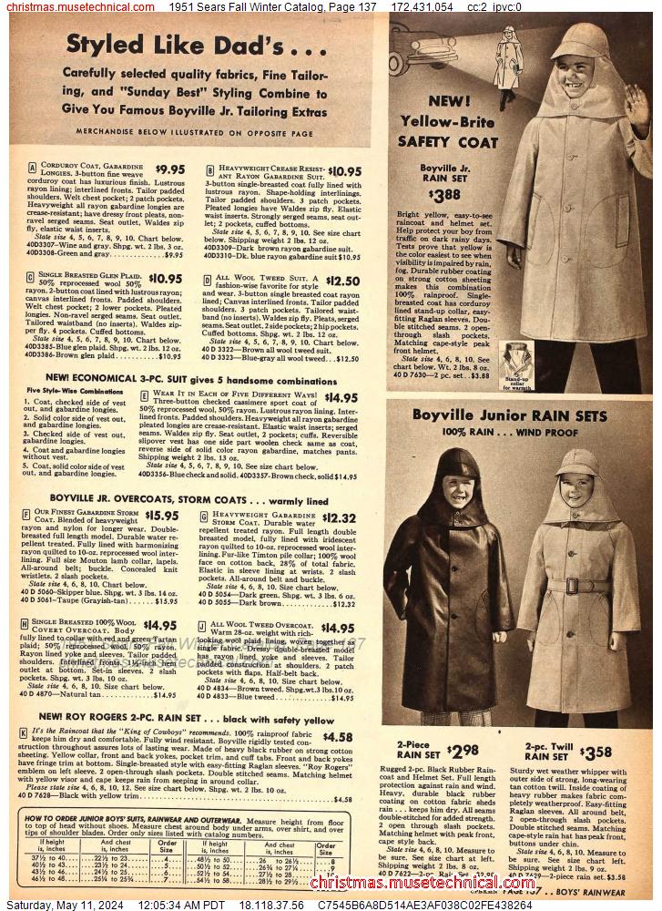 1951 Sears Fall Winter Catalog, Page 137