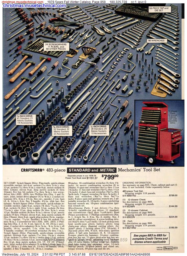1978 Sears Fall Winter Catalog, Page 859