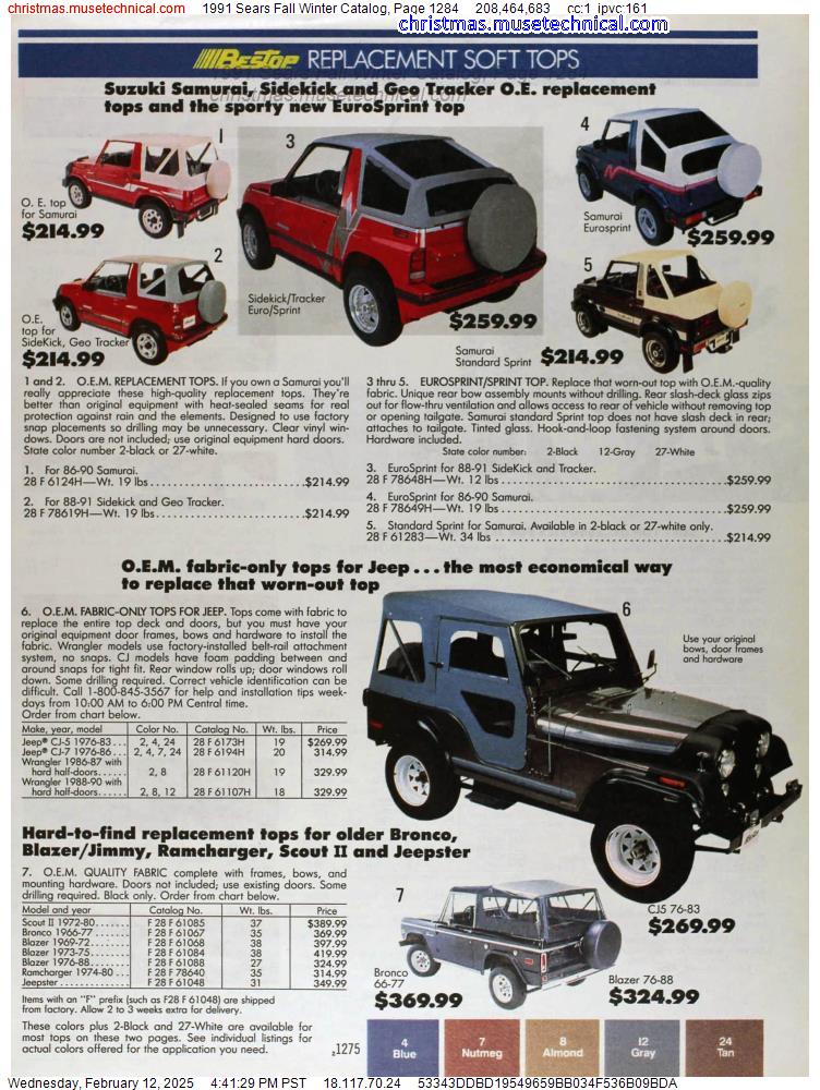 1991 Sears Fall Winter Catalog, Page 1284