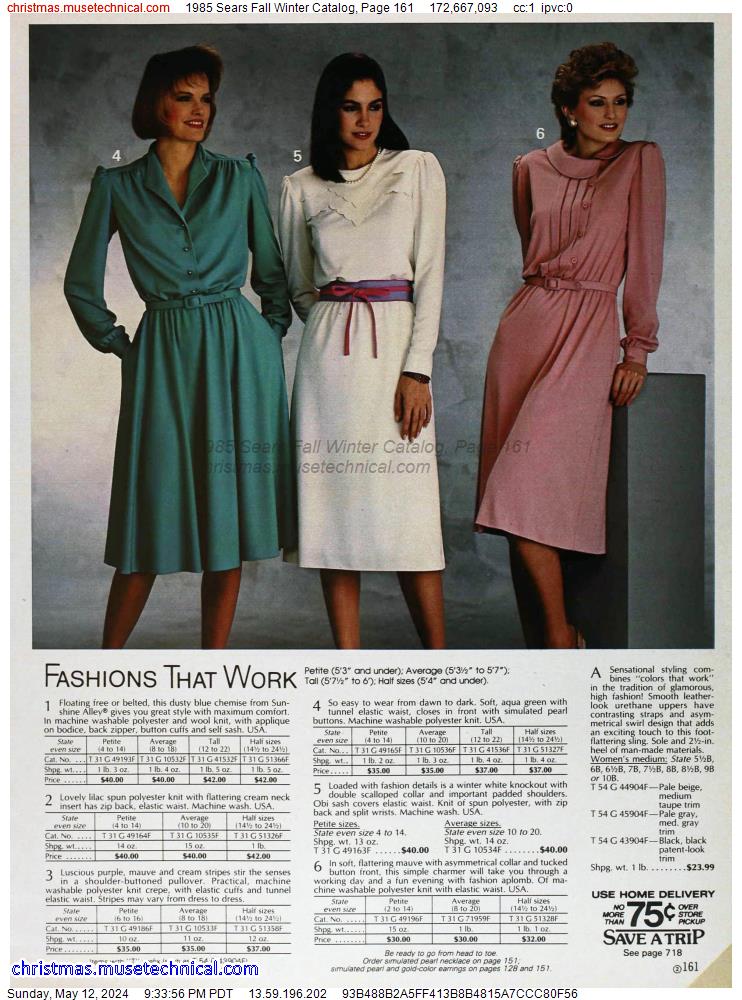 1985 Sears Fall Winter Catalog, Page 161