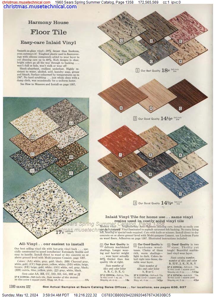1960 Sears Spring Summer Catalog, Page 1358