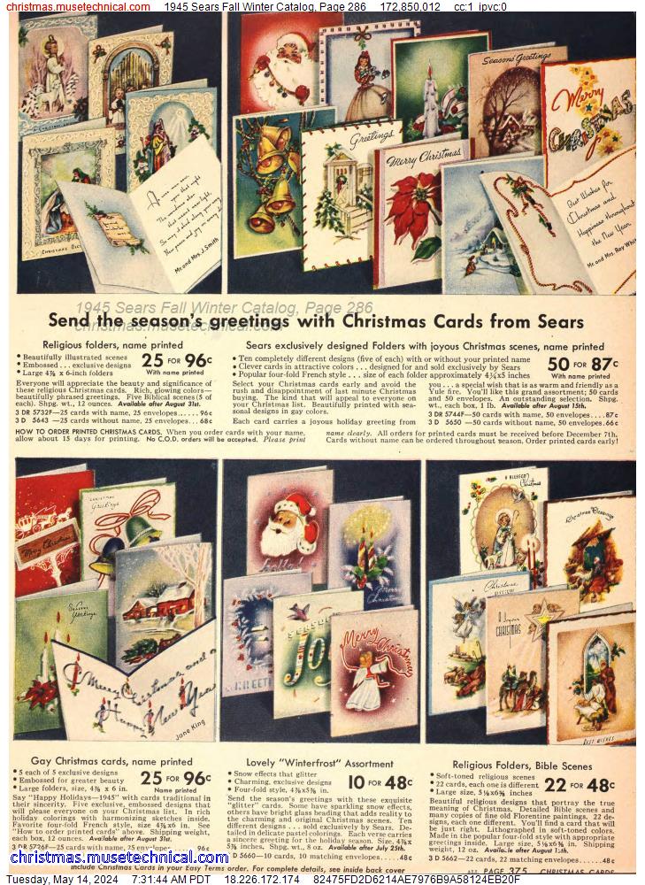 1945 Sears Fall Winter Catalog, Page 286