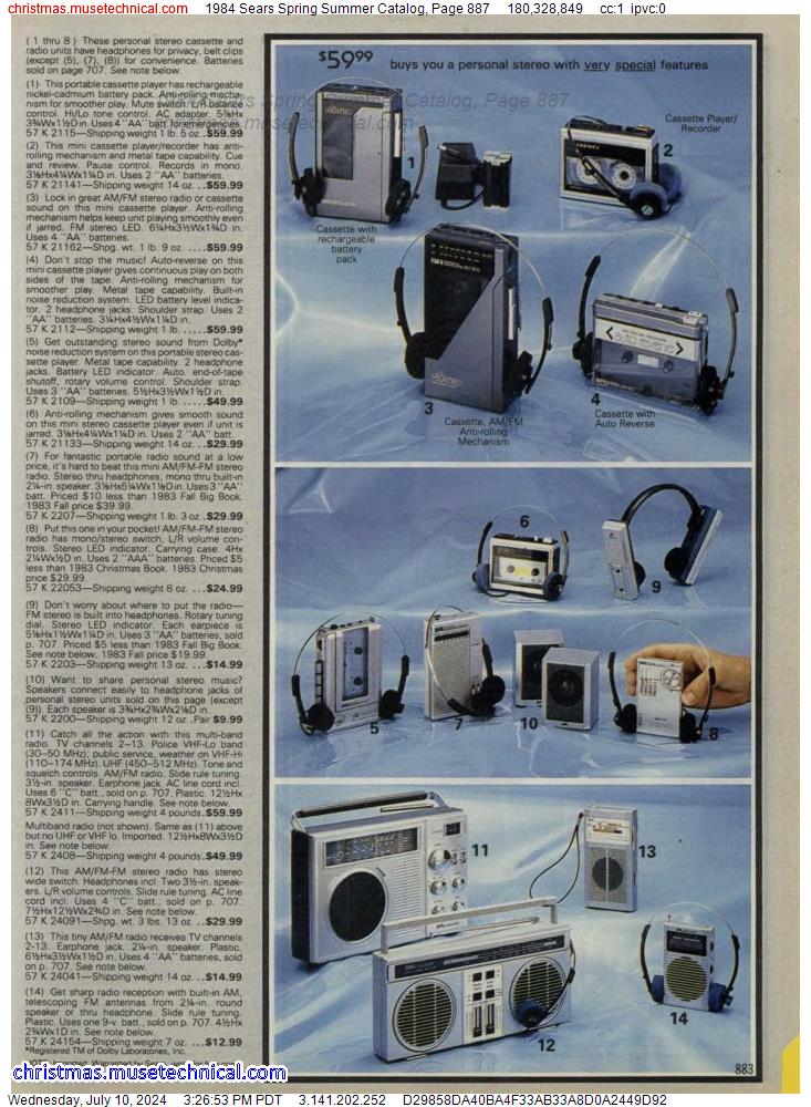 1984 Sears Spring Summer Catalog, Page 887