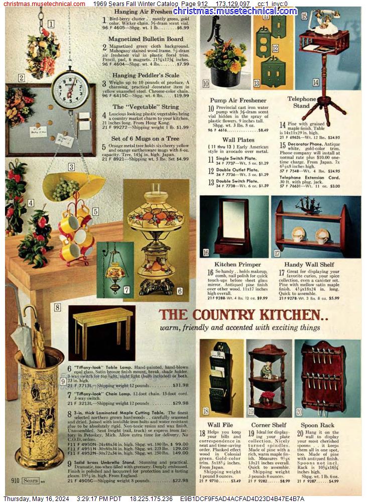1969 Sears Fall Winter Catalog, Page 912
