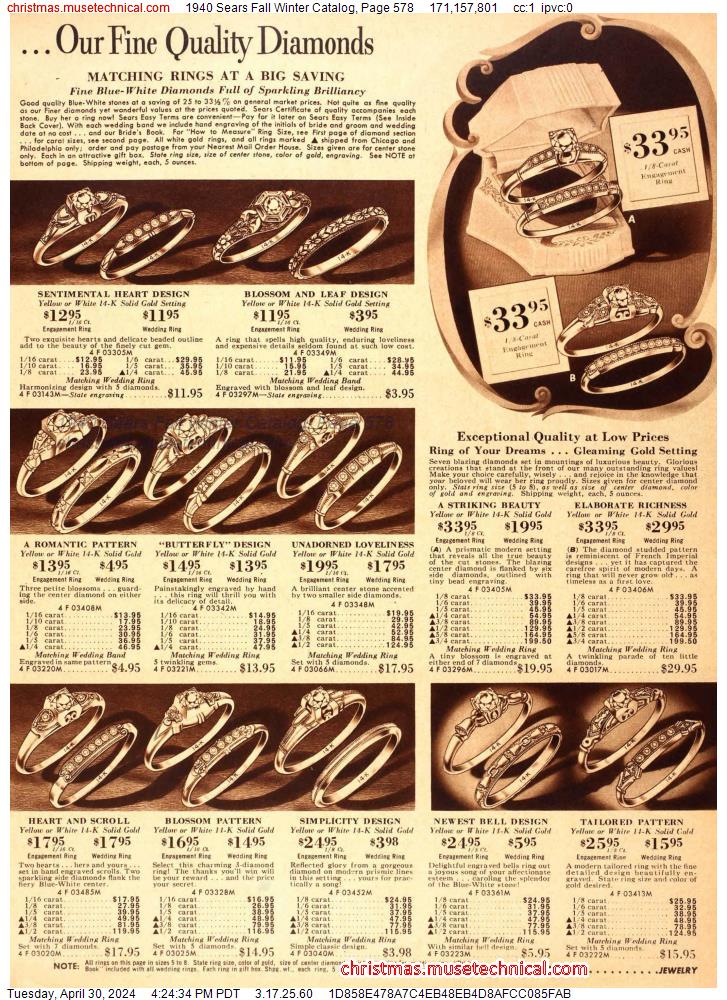 1940 Sears Fall Winter Catalog, Page 578