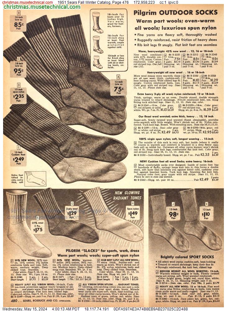 1951 Sears Fall Winter Catalog, Page 476