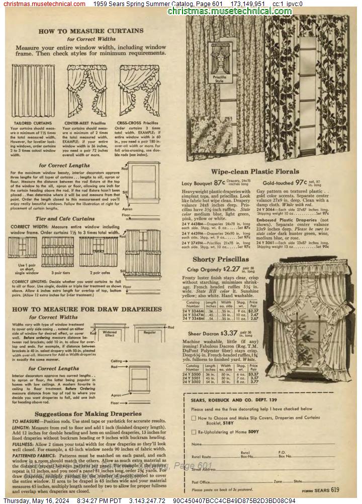1959 Sears Spring Summer Catalog, Page 601