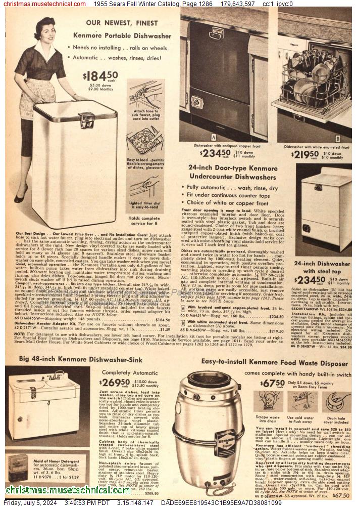 1955 Sears Fall Winter Catalog, Page 1286