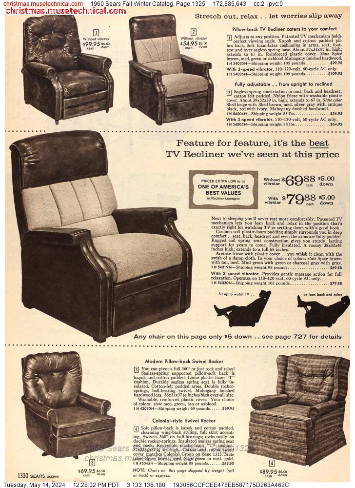 1960 Sears Fall Winter Catalog, Page 1325
