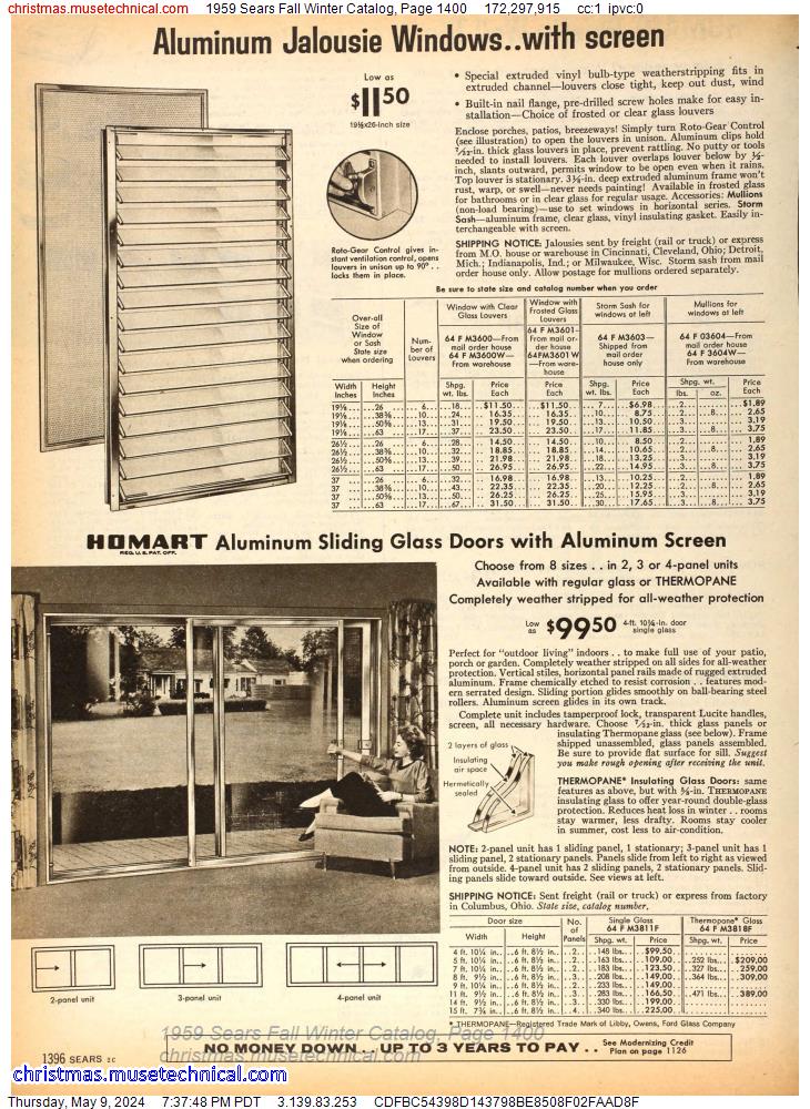1959 Sears Fall Winter Catalog, Page 1400