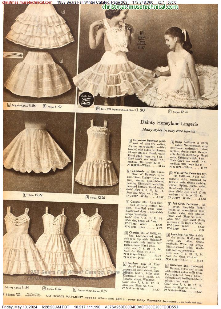 1958 Sears Fall Winter Catalog, Page 363