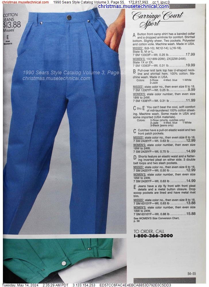 1990 Sears Style Catalog Volume 3, Page 55