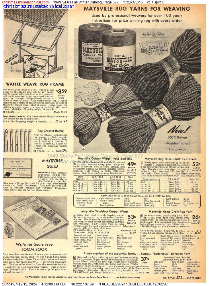 1949 Sears Fall Winter Catalog, Page 577