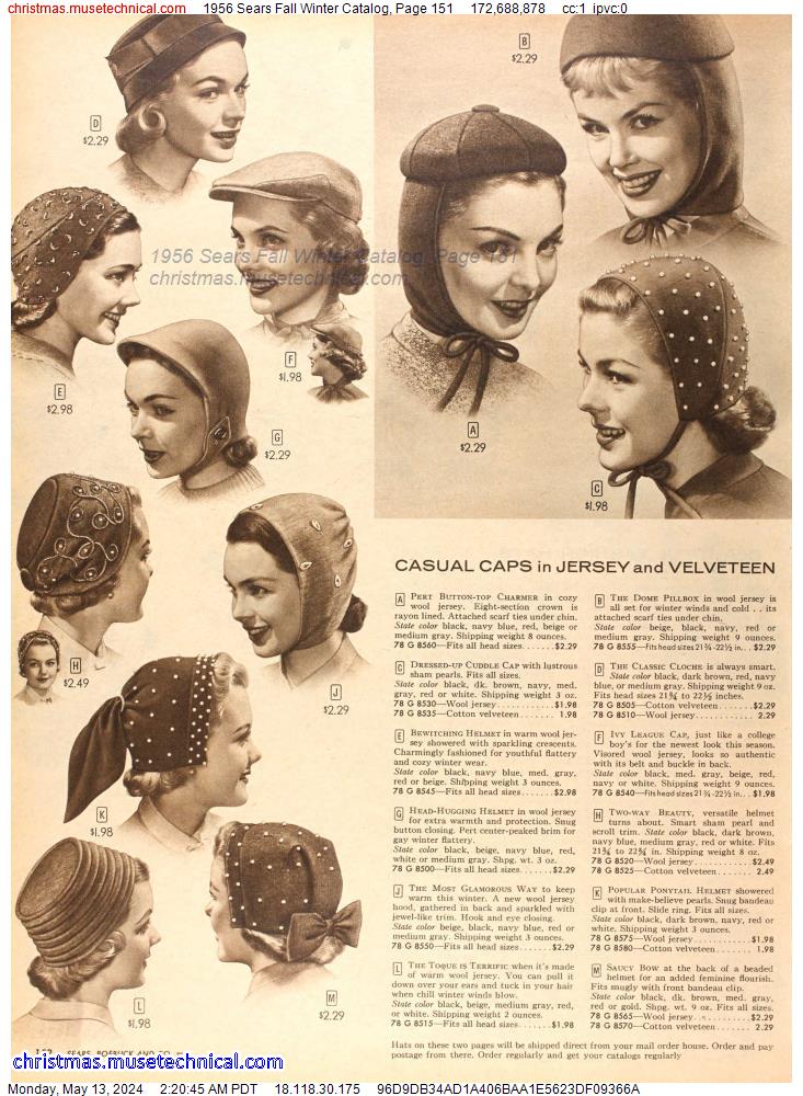 1956 Sears Fall Winter Catalog, Page 151