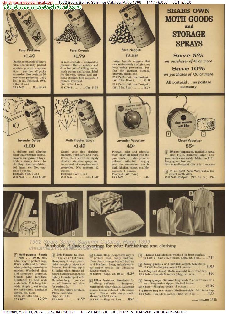 1962 Sears Spring Summer Catalog, Page 1399