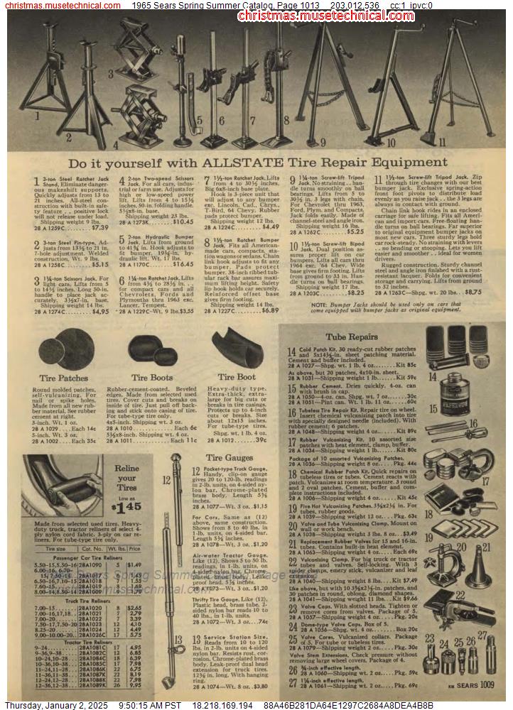 1965 Sears Spring Summer Catalog, Page 1013