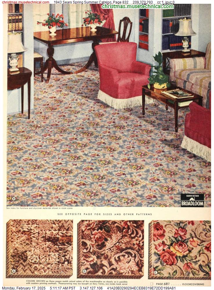 1943 Sears Spring Summer Catalog, Page 832