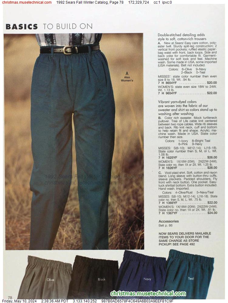 1992 Sears Fall Winter Catalog, Page 78