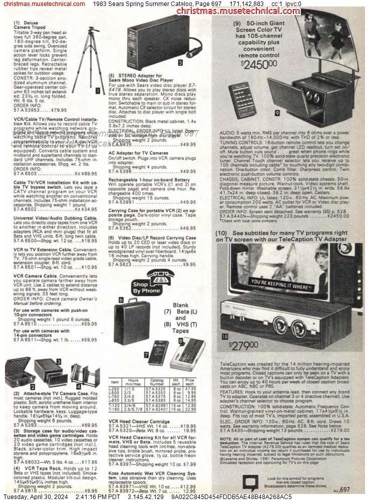 1983 Sears Spring Summer Catalog, Page 697
