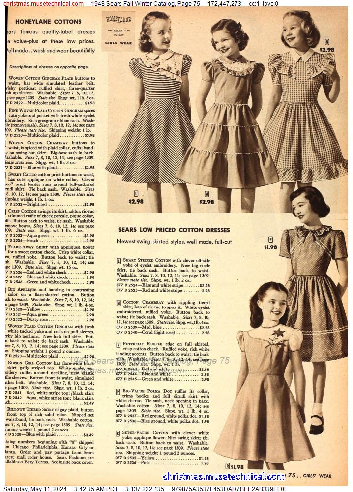 1948 Sears Fall Winter Catalog, Page 75