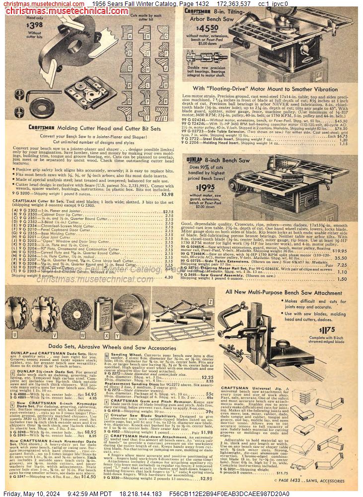 1956 Sears Fall Winter Catalog, Page 1432