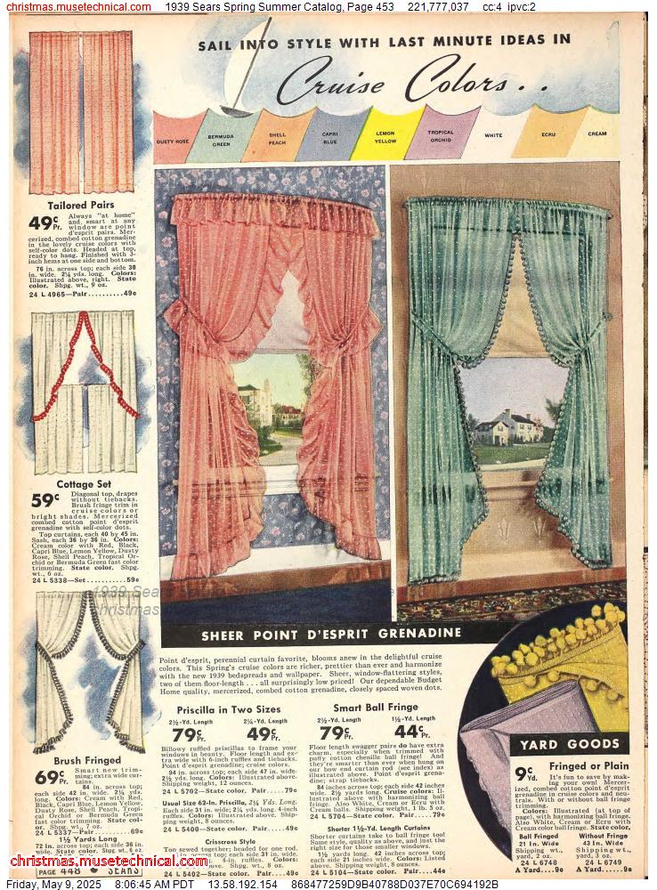 1939 Sears Spring Summer Catalog, Page 453